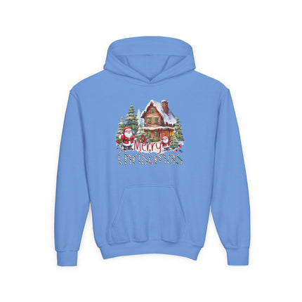 Christmas themed Youth Heavy Blend Hooded Sweatshirt