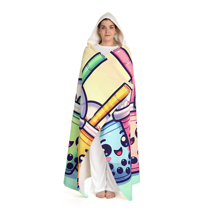 Süße Boba Tee und Freunde Design Themen Kapuzen Sherpa Fleece Decke 