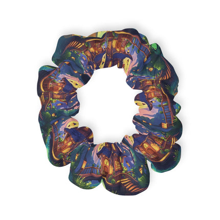 Beautiful House Scenery with pond design themed Scrunchie