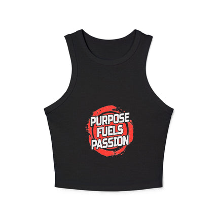 Damen Micro Rib Racer Tank Top mit Typografie-Motiven
