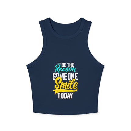 Damen Micro Rib Racer Tank Top mit Typografie-Motiven