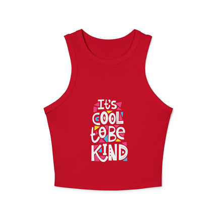 Damen Micro Rib Racer Tank Top mit Typografie-Motiven