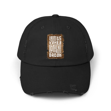 Unisex Distressed Cap mit Typografie-Motiven 