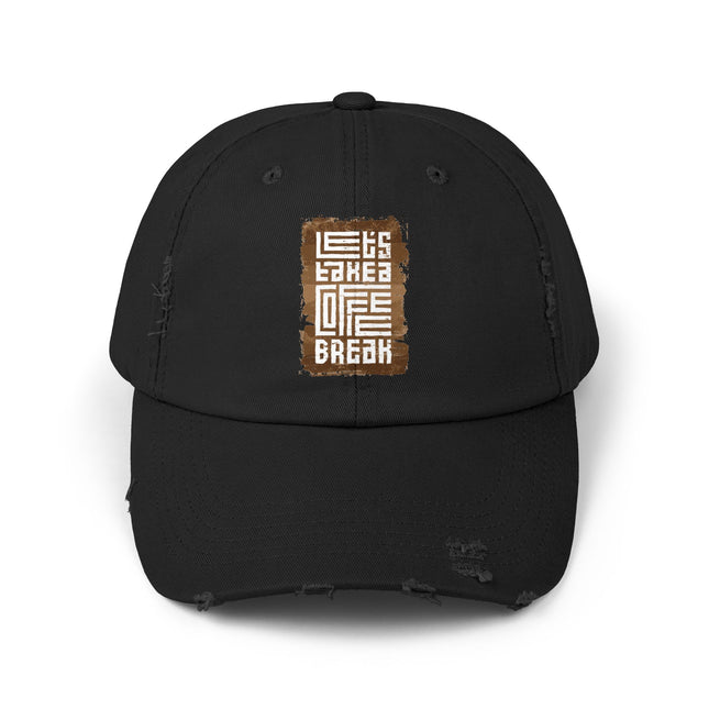 Unisex Distressed Cap mit Typografie-Motiven 