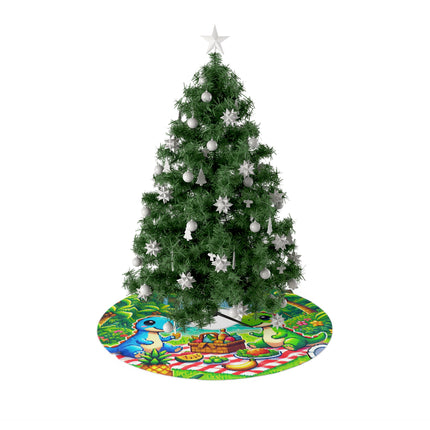 Cute 2 Dino design themed Christmas Tree Skirts