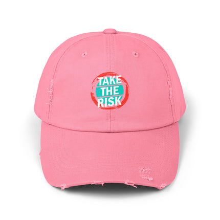 Unisex Distressed Cap mit Typografie-Motiven 