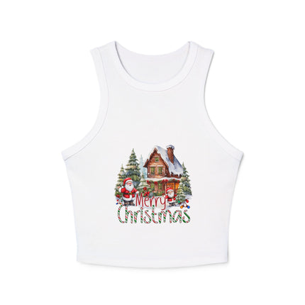 Christmas themed Women's Micro Rib Racer Tank Top