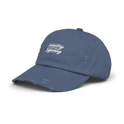 Unisex Distressed Cap mit Typografie-Motiven 