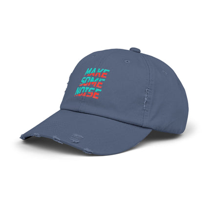 Unisex Distressed Cap mit Typografie-Motiven 