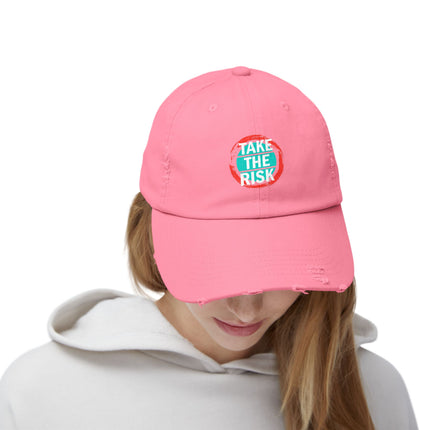 Unisex Distressed Cap mit Typografie-Motiven 