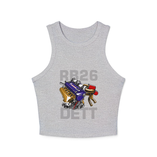 Damen Micro Rib Racer Tank Top mit Auto-Enthusiasten-Motiv
