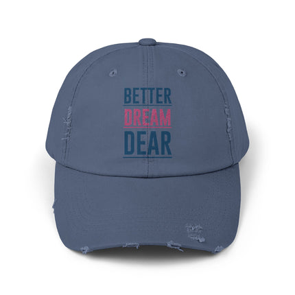 Unisex Distressed Cap mit Typografie-Motiven 