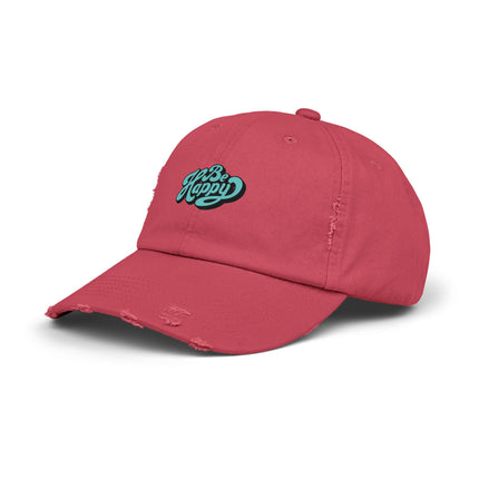 Unisex Distressed Cap mit Typografie-Motiven 