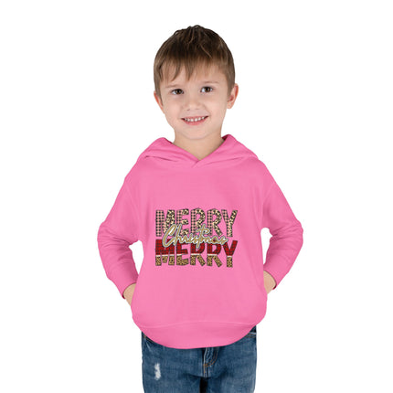 Christmas themed Toddler Pullover Fleece Hoodie