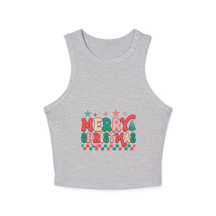 Christmas themed Women's Micro Rib Racer Tank Top