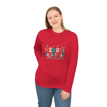 Christmas themed Unisex Performance Long Sleeve Shirt