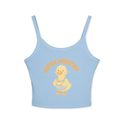 Coffee Addicted Graphic designed Women's Spaghetti Strap Tank Top