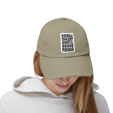 Unisex Distressed Cap mit Typografie-Motiven 