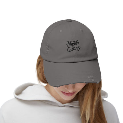 Unisex Distressed Cap mit Typografie-Motiven 