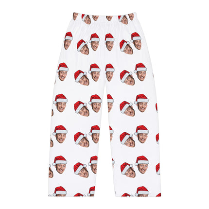 Custom Face Santa Hat Pajama Pants — Personalized Holiday Sleepwear for Men