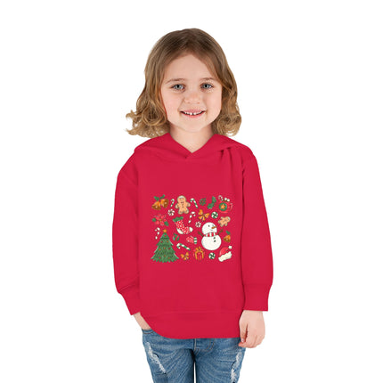 Christmas themed Toddler Pullover Fleece Hoodie