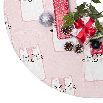 Cute Cat Pattern design themed Christmas Tree Skirts