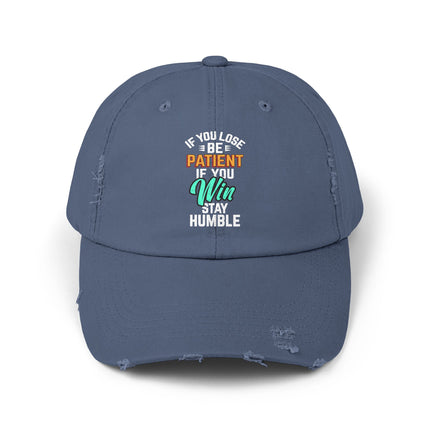 Unisex Distressed Cap mit Typografie-Motiven 