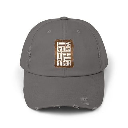 Unisex Distressed Cap mit Typografie-Motiven 