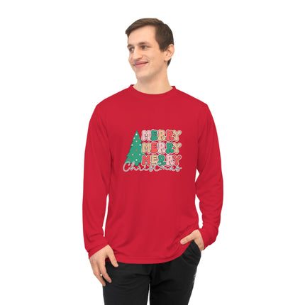 Christmas themed Unisex Performance Long Sleeve Shirt