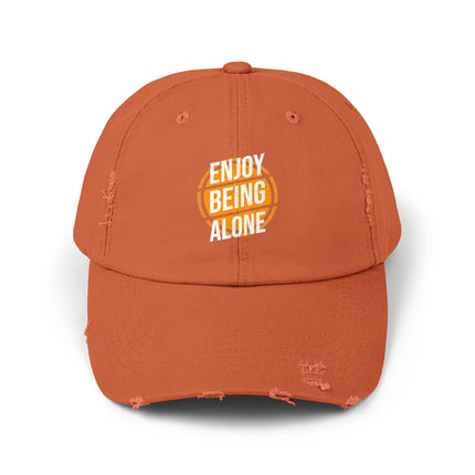 Unisex Distressed Cap mit Typografie-Motiven 