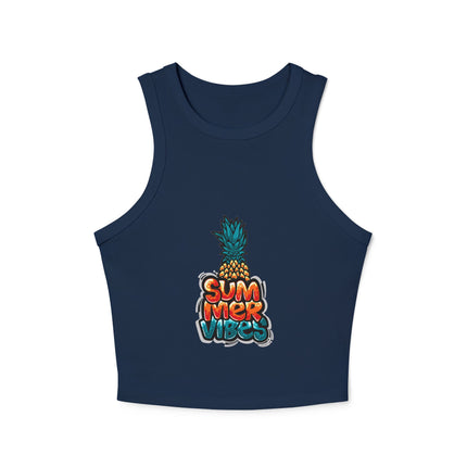 Typography themed Women's Micro Rib Racer Tank Top