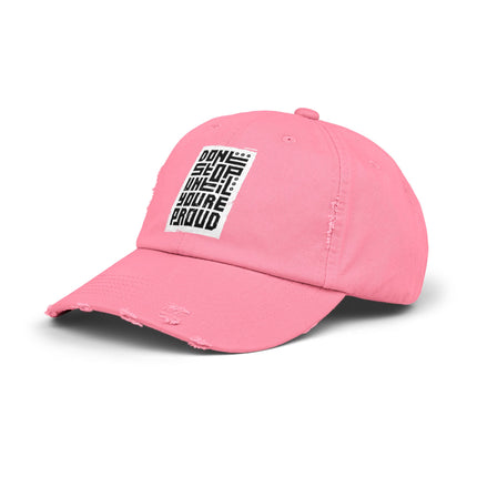 Unisex Distressed Cap mit Typografie-Motiven 