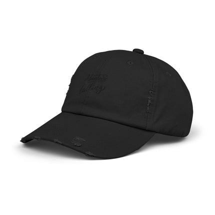 Unisex Distressed Cap mit Typografie-Motiven 