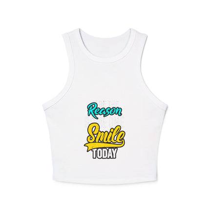 Damen Micro Rib Racer Tank Top mit Typografie-Motiven