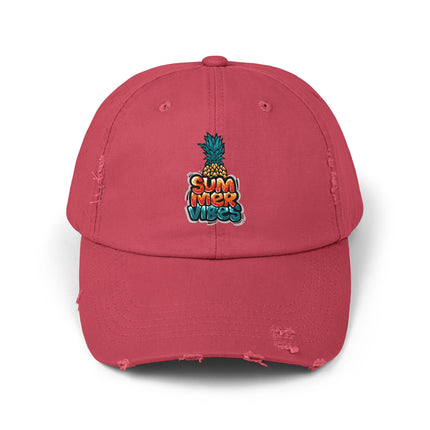 Unisex Distressed Cap mit Typografie-Motiven