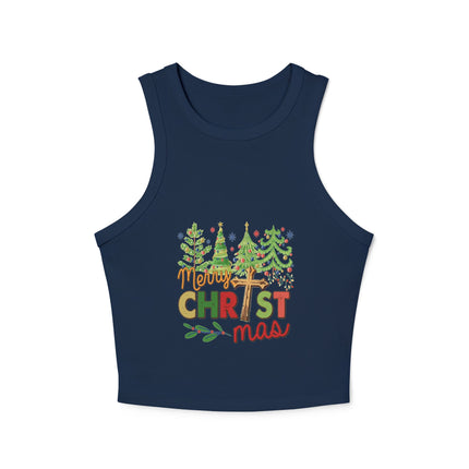 Weihnachtliches Damen Micro Rib Racer Tank Top