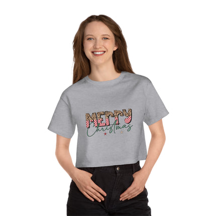 Christmas themed Champion Women's Heritage Cropper T-Shirt