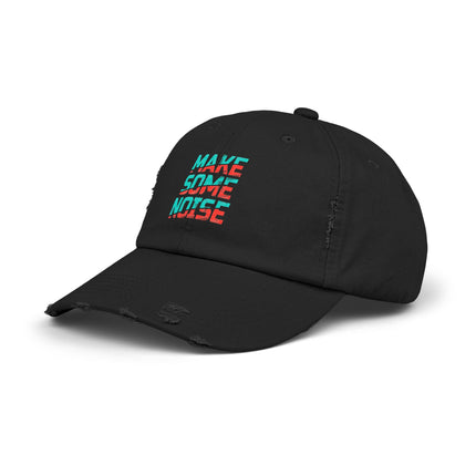Unisex Distressed Cap mit Typografie-Motiven 