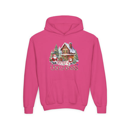 Christmas themed Youth Heavy Blend Hooded Sweatshirt