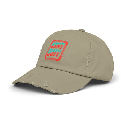Unisex Distressed Cap mit Typografie-Motiven 