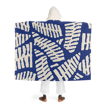 Niedliche blaue Muster Design Themen Kapuze Sherpa Fleece Decke 