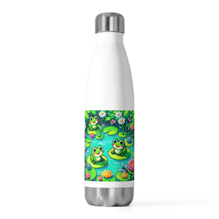 Niedliche 20oz Isolierflasche mit dem Motiv „2 Frösche“ 
