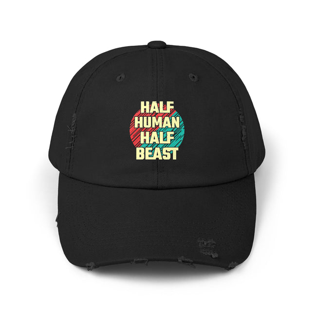 Unisex Distressed Cap mit Typografie-Motiven 