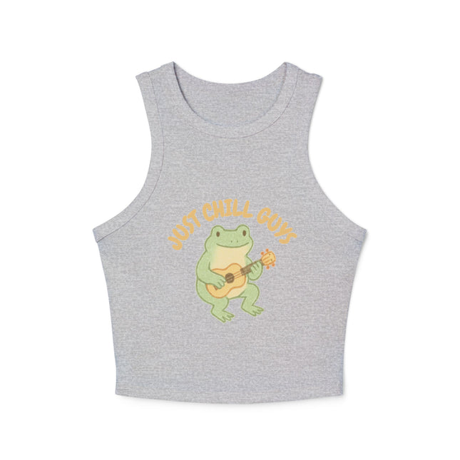 Just Chill Guys Graphic designed Women's Micro Rib Racer Tank Top