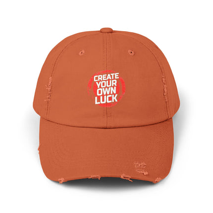 Unisex Distressed Cap mit Typografie-Motiven 