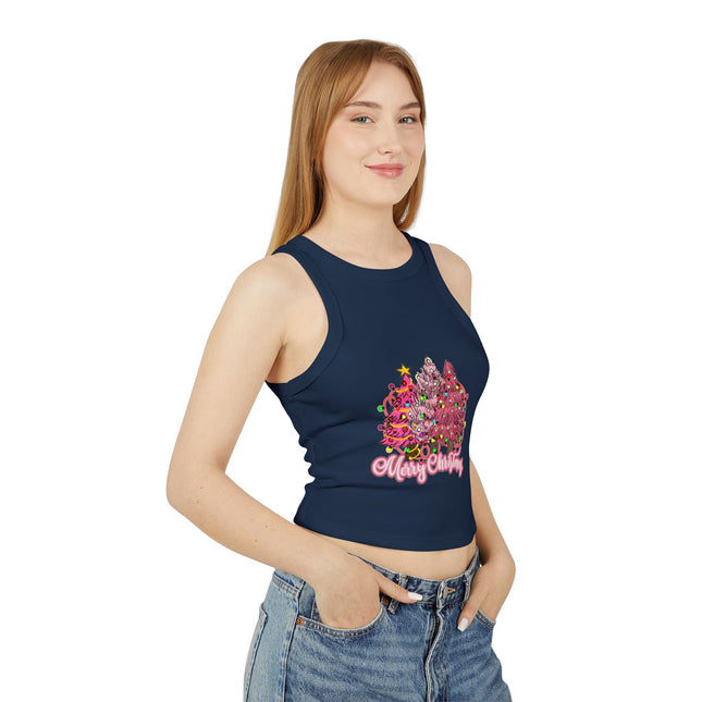 Weihnachtliches Damen Micro Rib Racer Tank Top