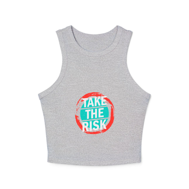 Damen Micro Rib Racer Tank Top mit Typografie-Motiven