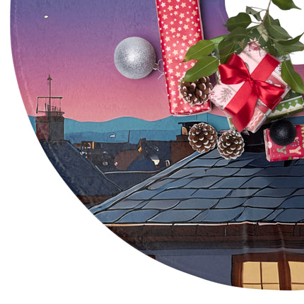 Cat looking at the sky design themed Christmas Tree Skirts