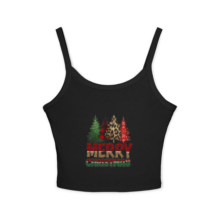 Weihnachtsmotiv Damen Spaghettiträger Tank Top 