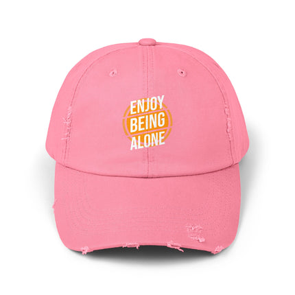 Unisex Distressed Cap mit Typografie-Motiven 